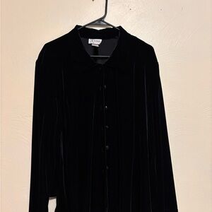 Women's Black Velvet Blouse